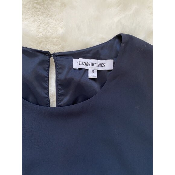 Elizabeth James Navy Tank With Pleated Detail Size M - Picture 5 of 7